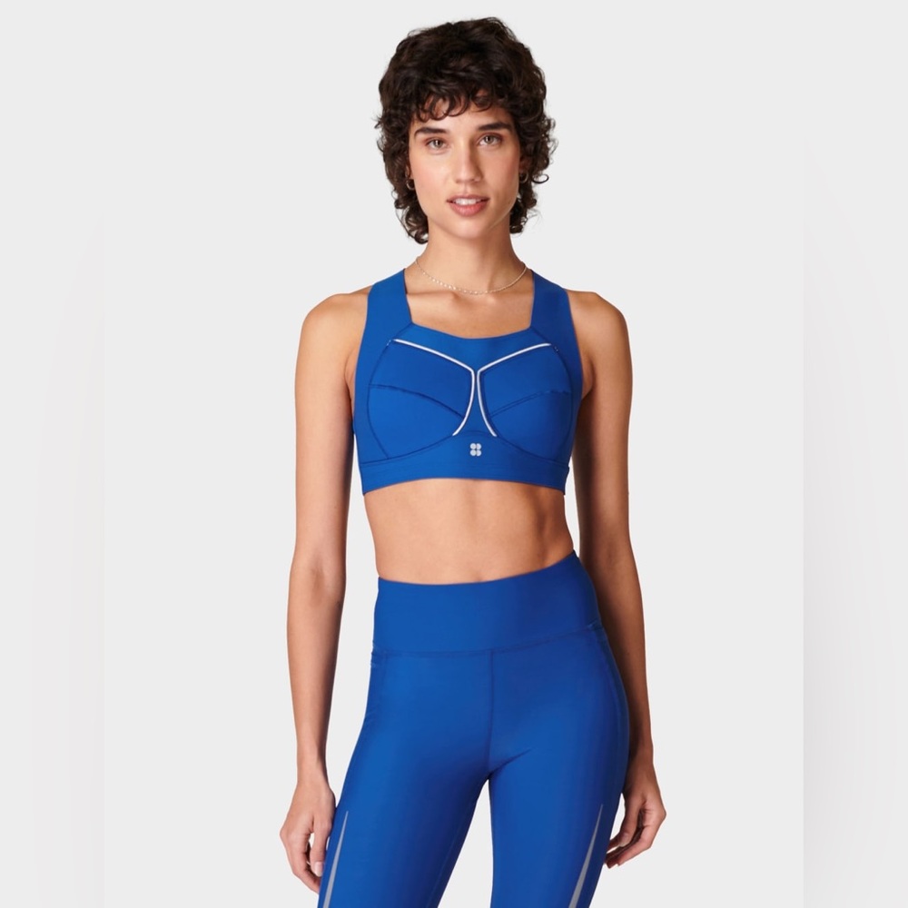 Sweaty Betty Zero Gravity Running Sports Bra High Support Racerback 38B Blue